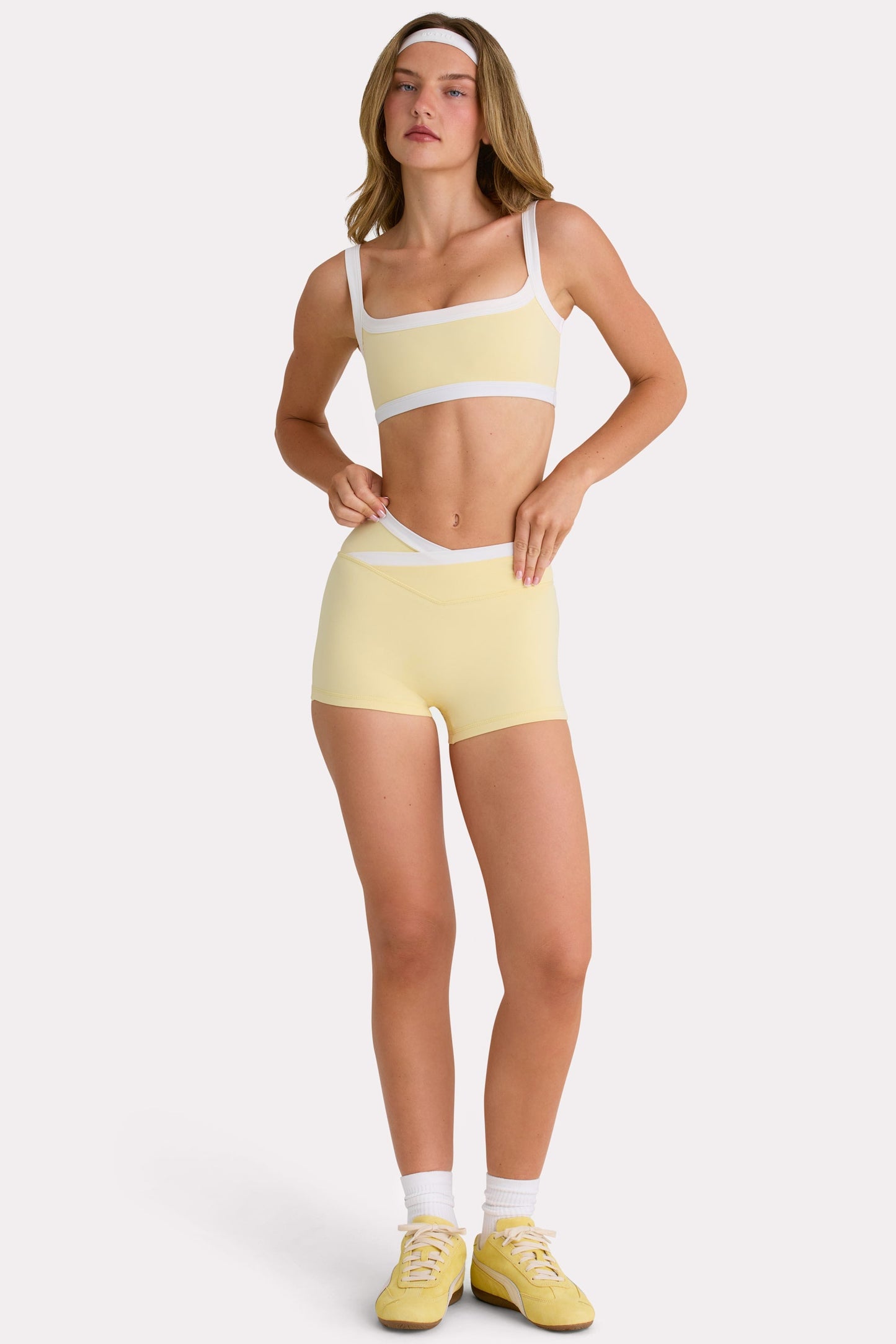 Soft Active Shorts in Lemon