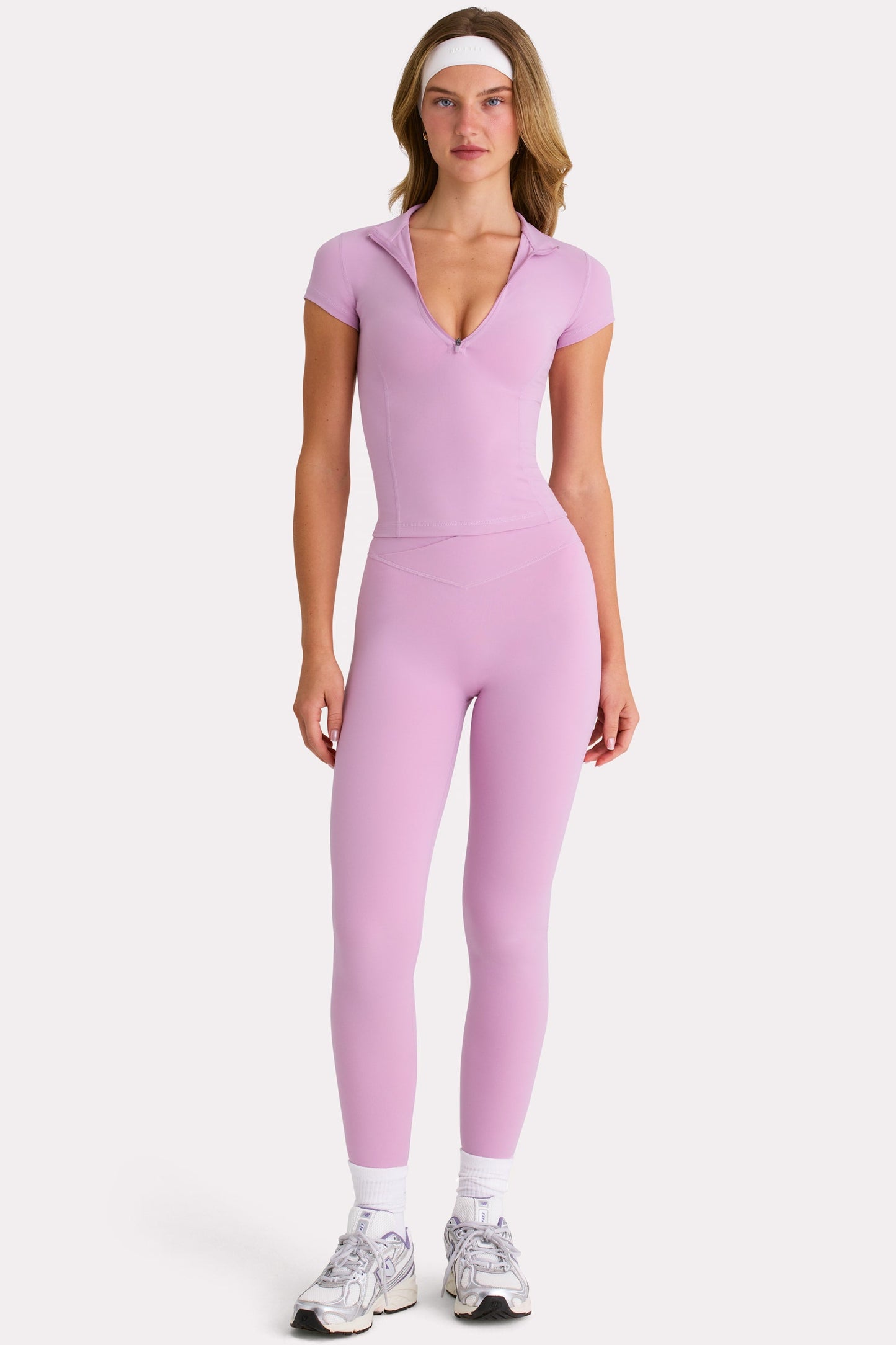 Soft Active Quarter-Zip Top in Sweet Pink