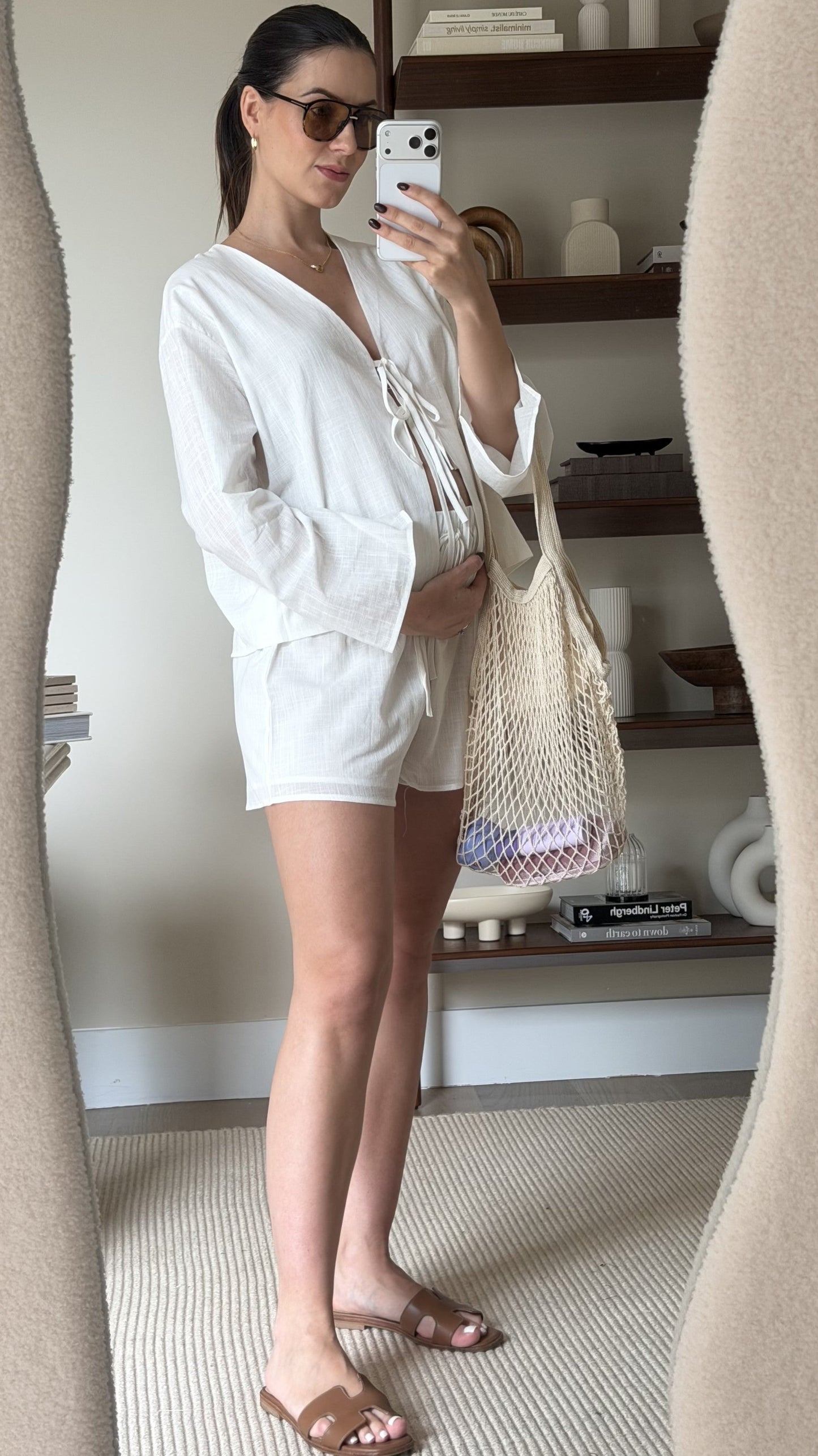 Iveena Top and Shorts Set - White