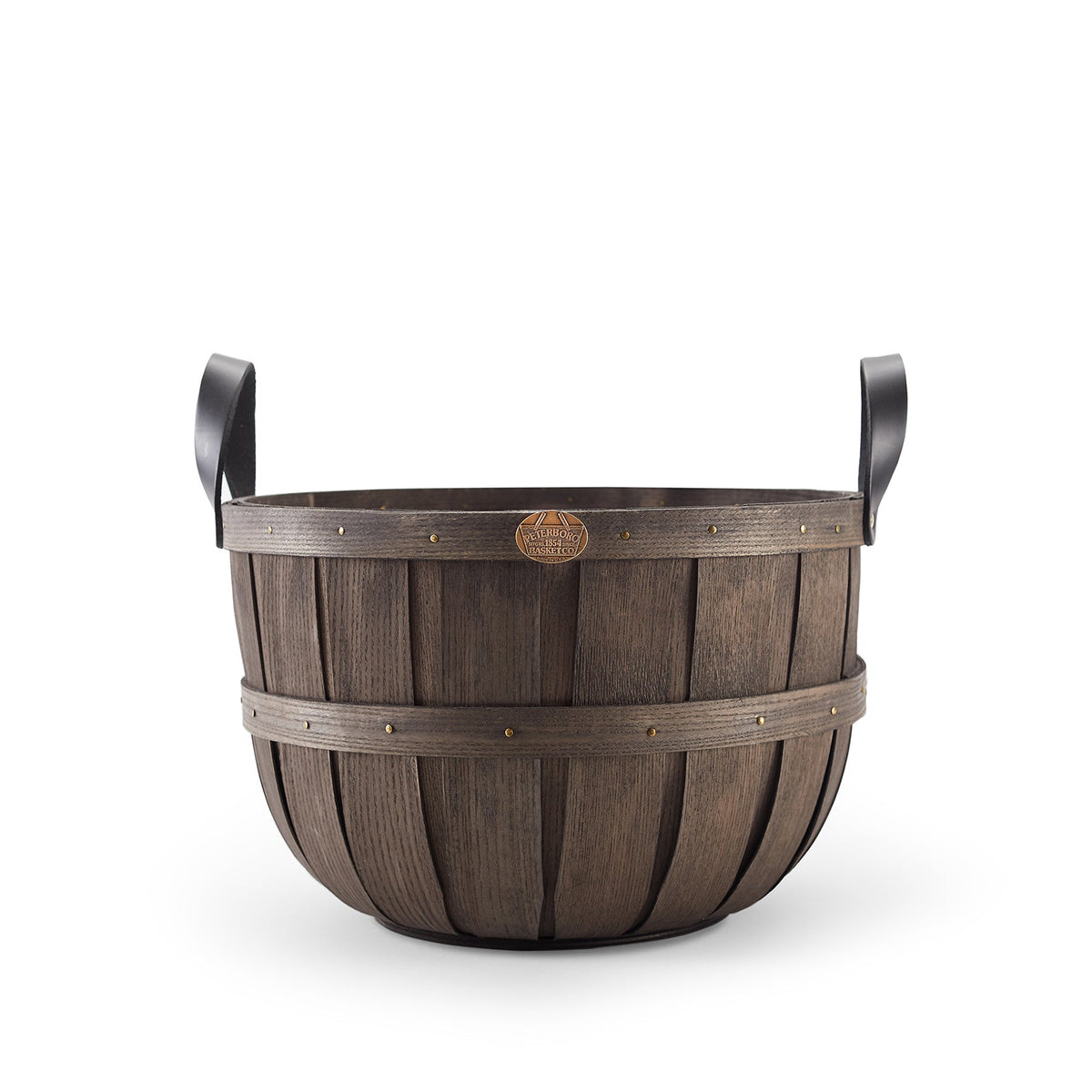 Oxford Basket in Gray Black Leather