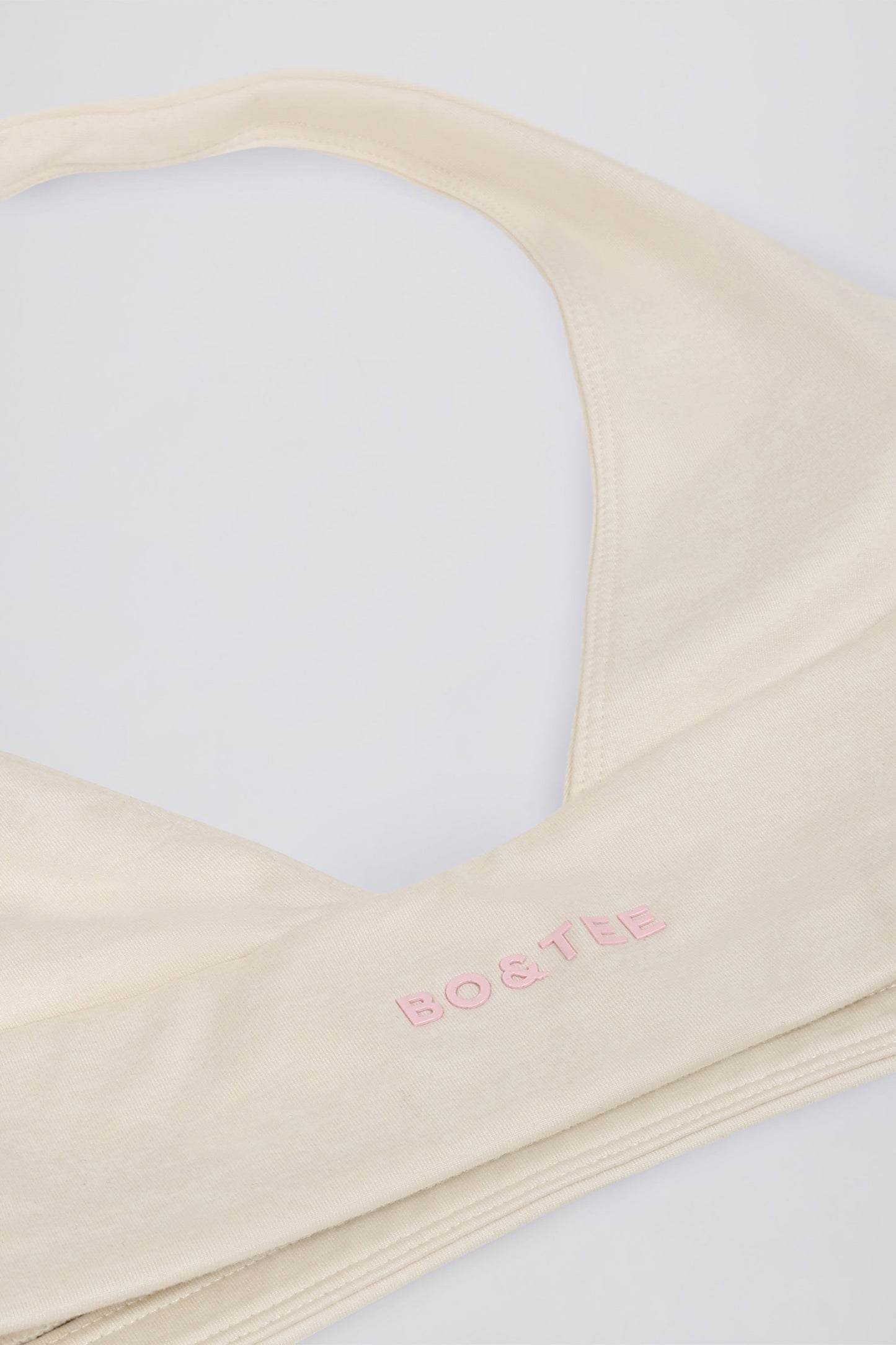 Brushed Jersey V-Neck Sports Bra in Vanilla