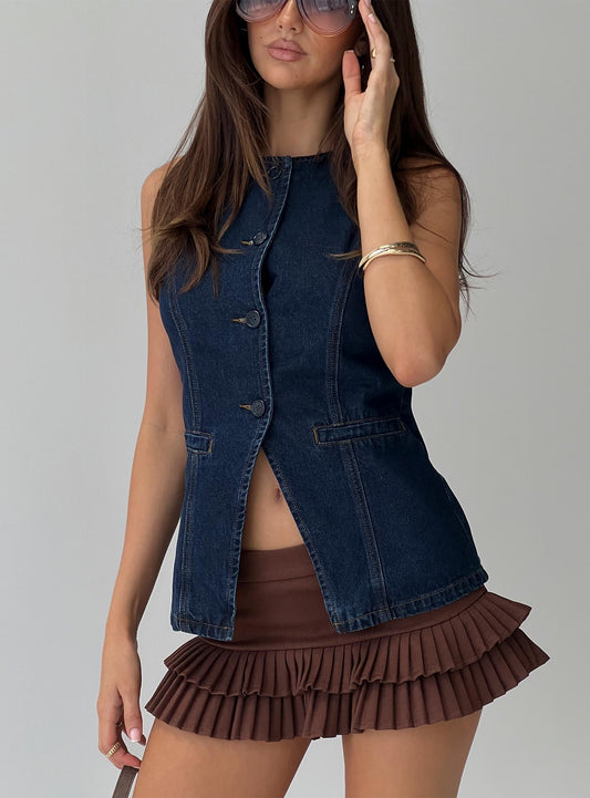Bless Your Heart Top Blue Denim