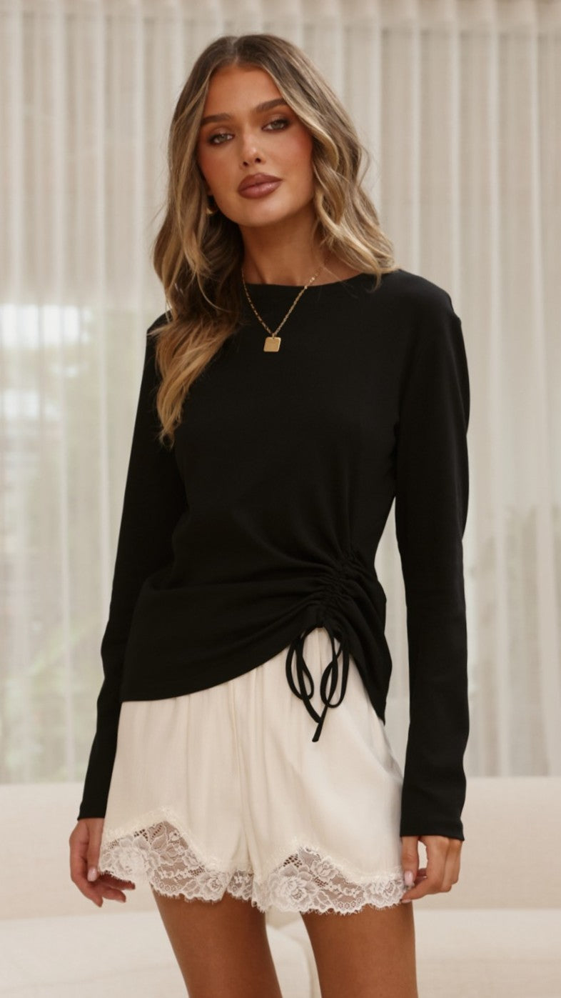 Lydia Long Sleeve Top - Black