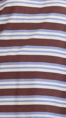 Bobby Crew Neck Tee - Blue/Chocolate Stripe