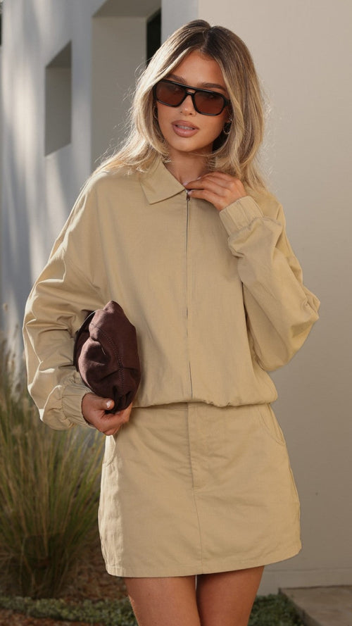 Grace Bomber Jacket - Beige
