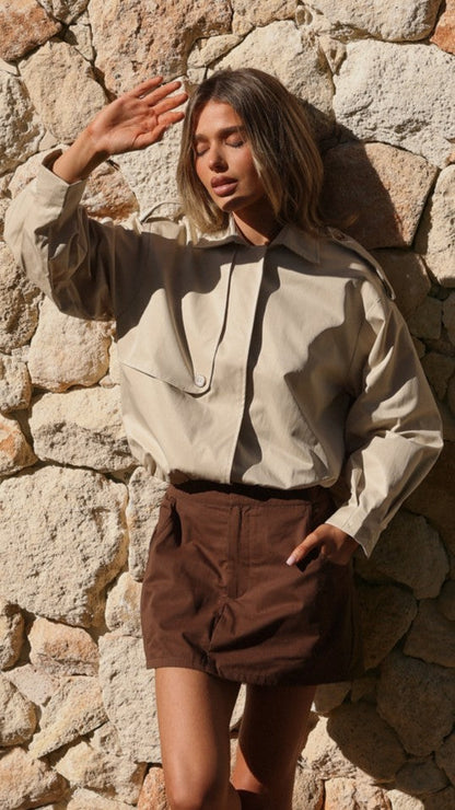 Jazz Trench Bomber - Light Beige