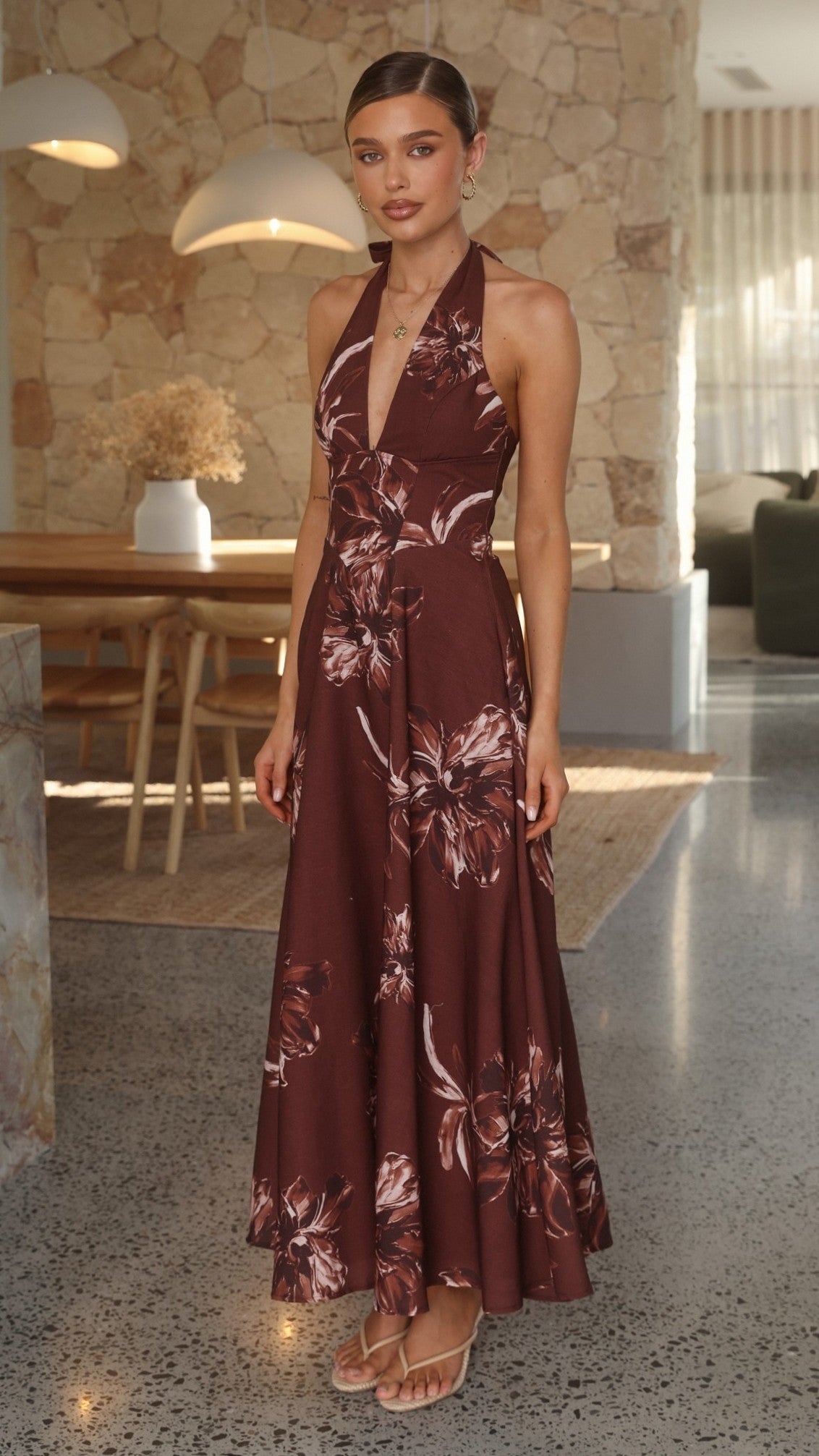 Skye Maxi Dress - Chocolate Flower