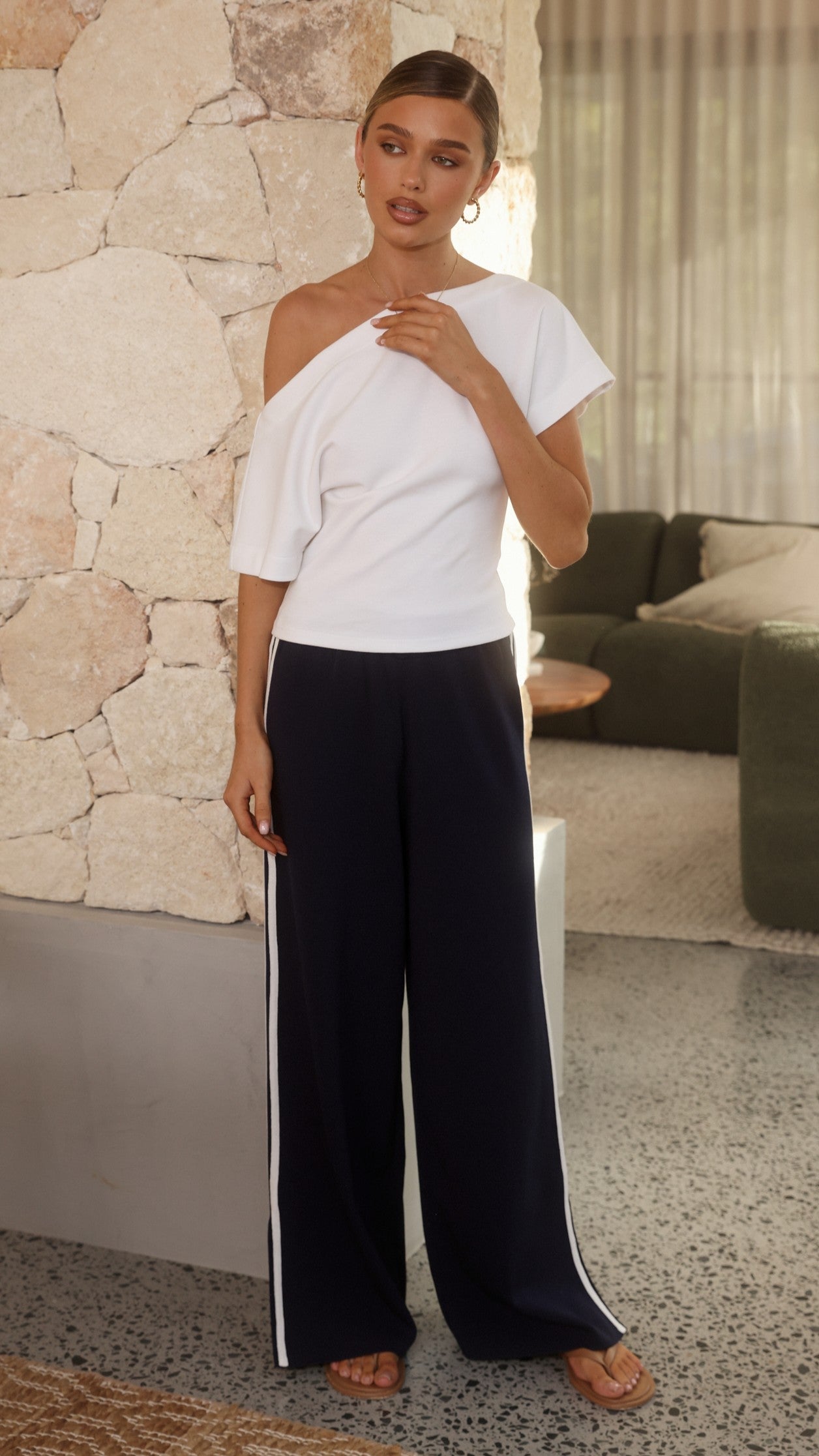Jaysha Pants - Navy/White
