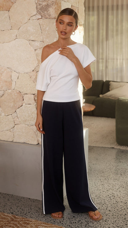 Jaysha Pants - Navy/White