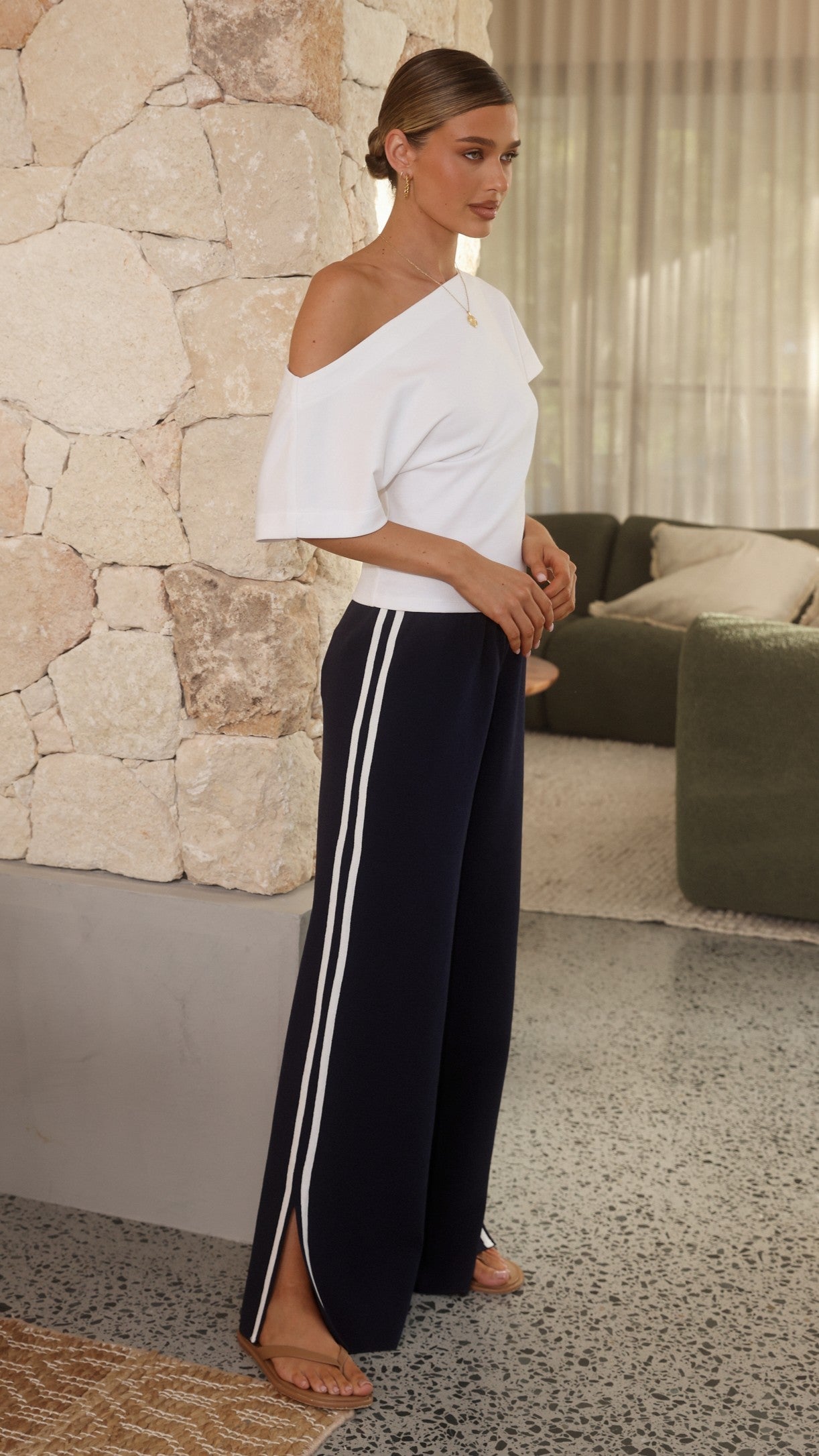 Jaysha Pants - Navy/White