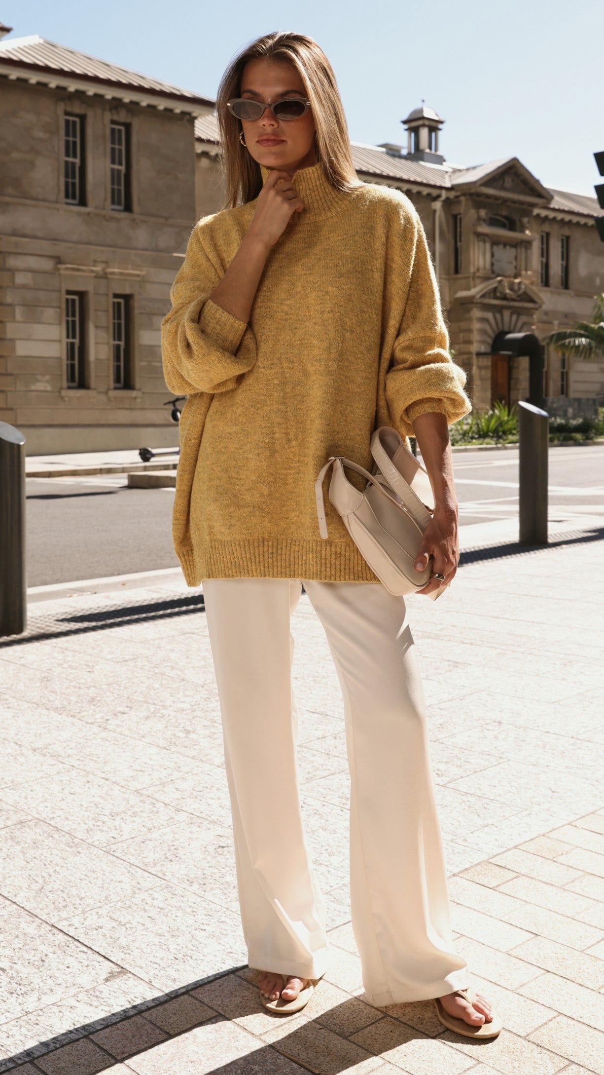 Imogen Button Pants - Cream