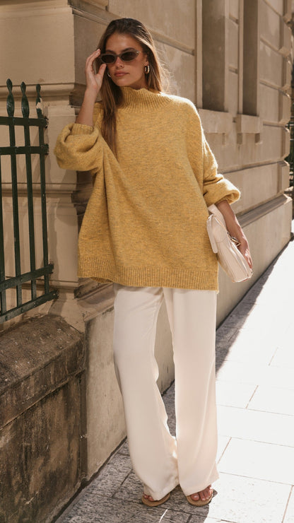 Imogen Button Pants - Cream