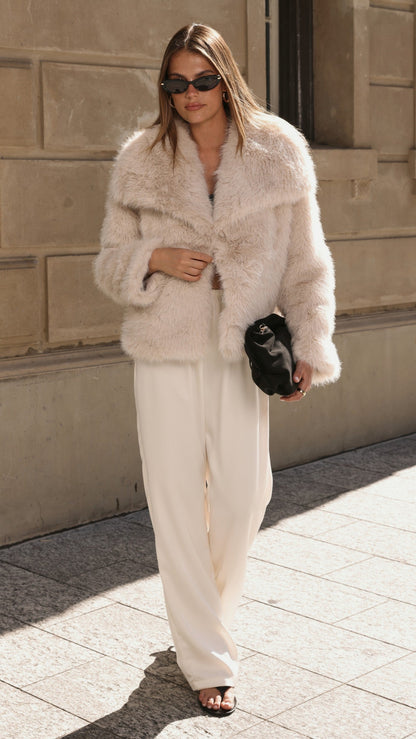 Imogen Button Pants - Cream