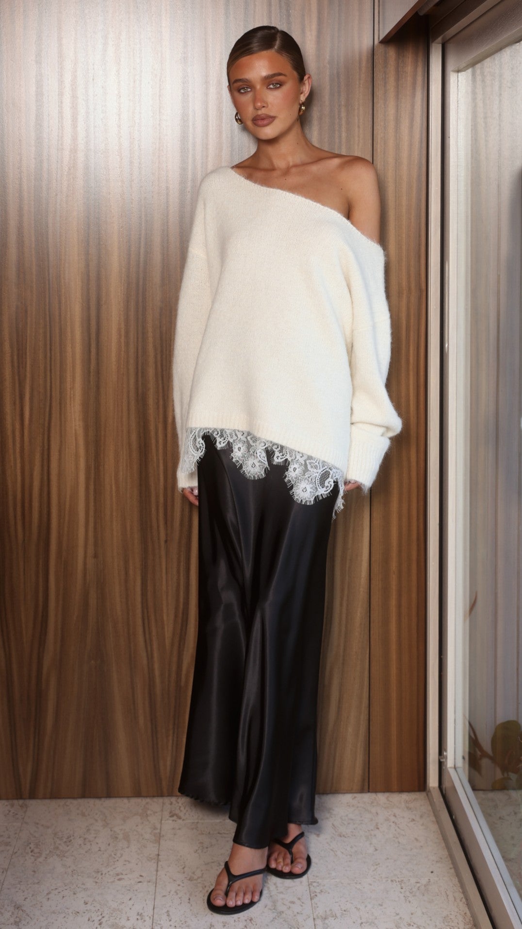 Lainey Off Shoulder Knit - Cream