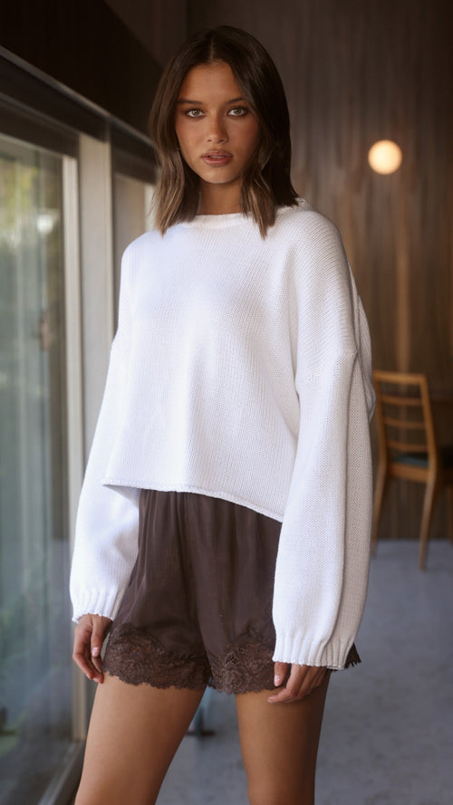 Melbourne Knit Jumper - White