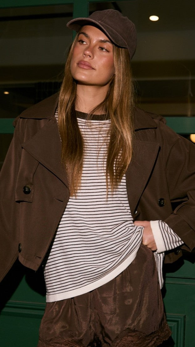 Ishana Long Sleeve Top - Cream Stripe