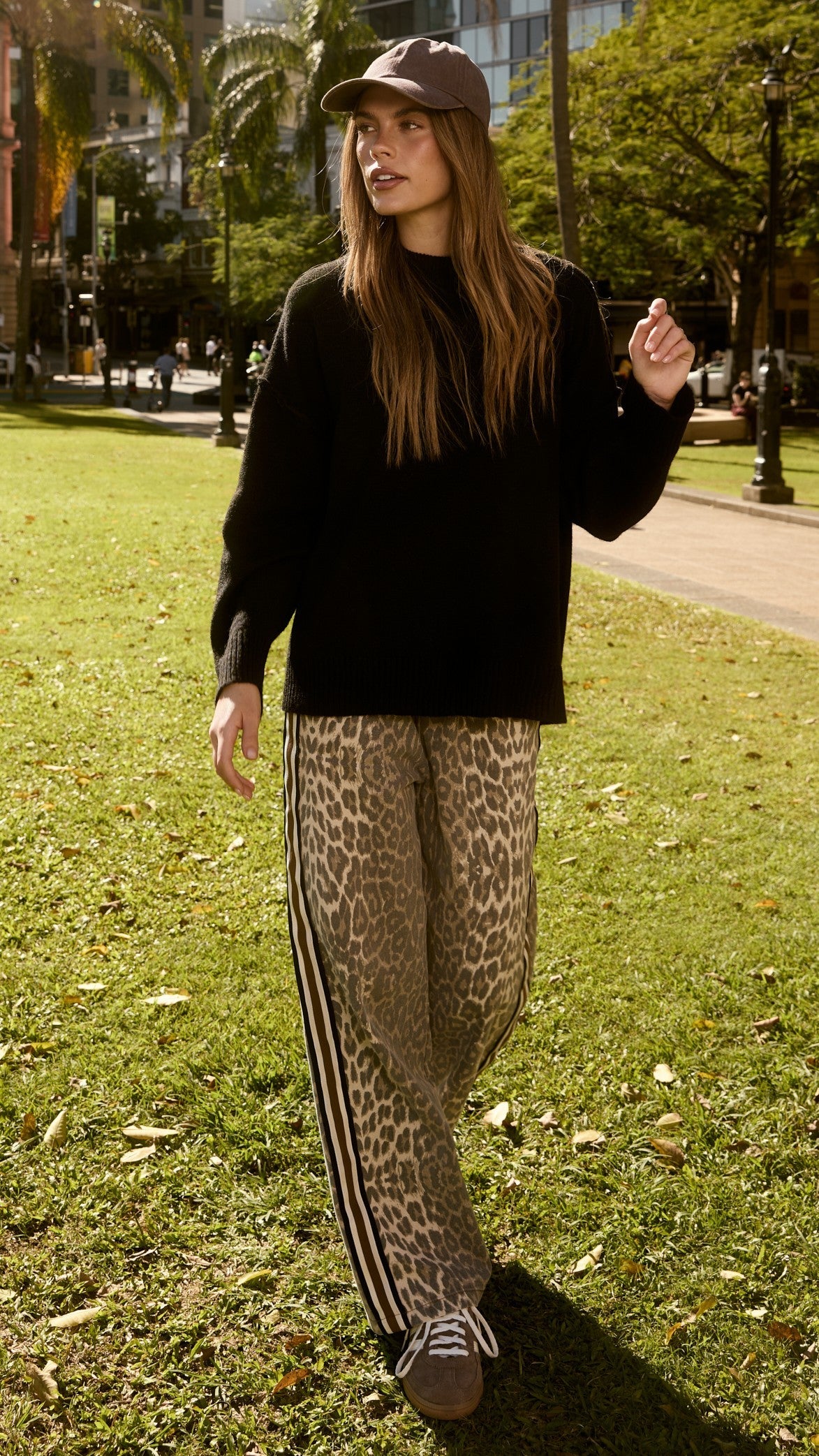 Vox Pants - Leopard Print Racer Stripe