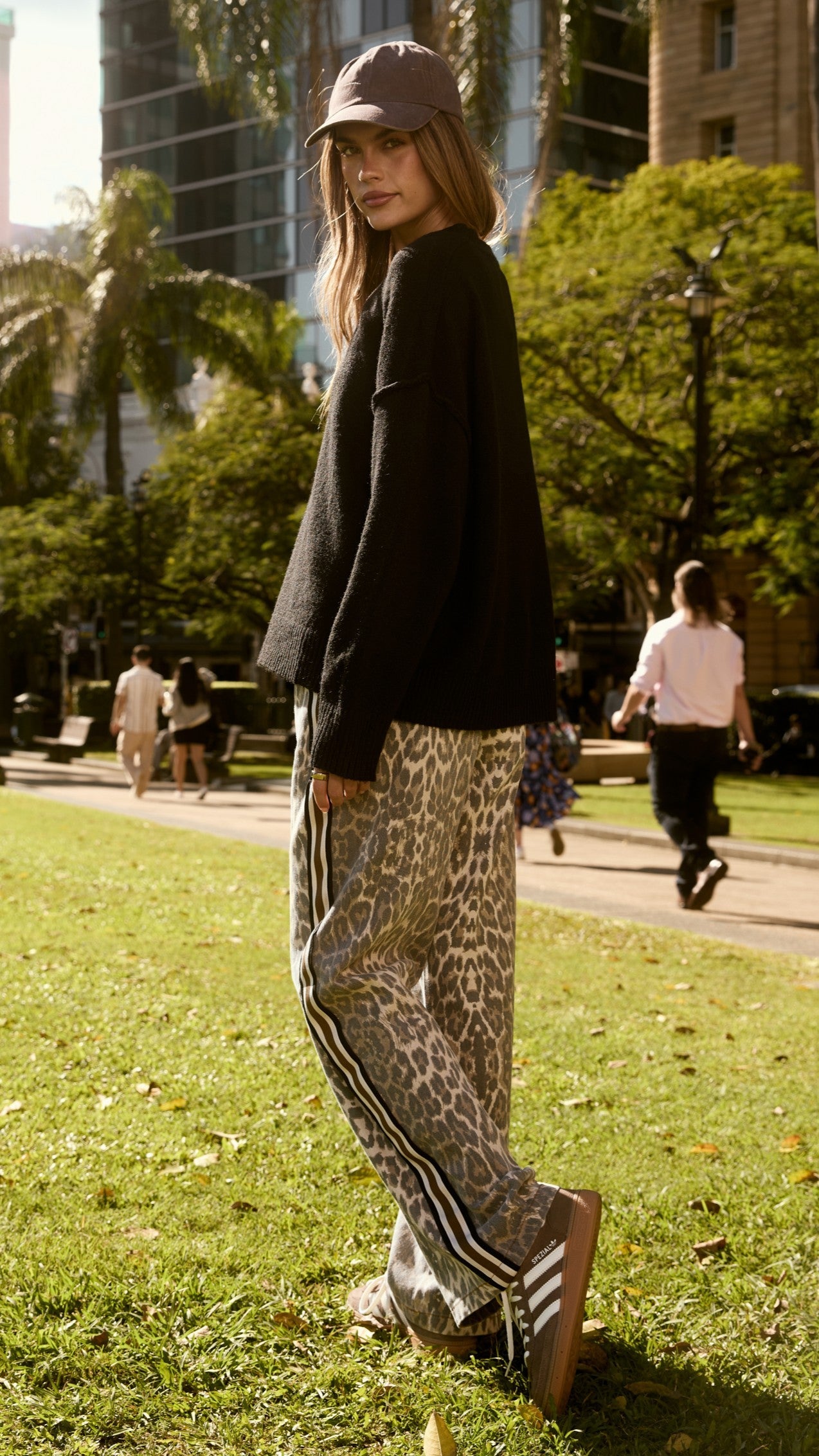 Vox Pants - Leopard Print Racer Stripe