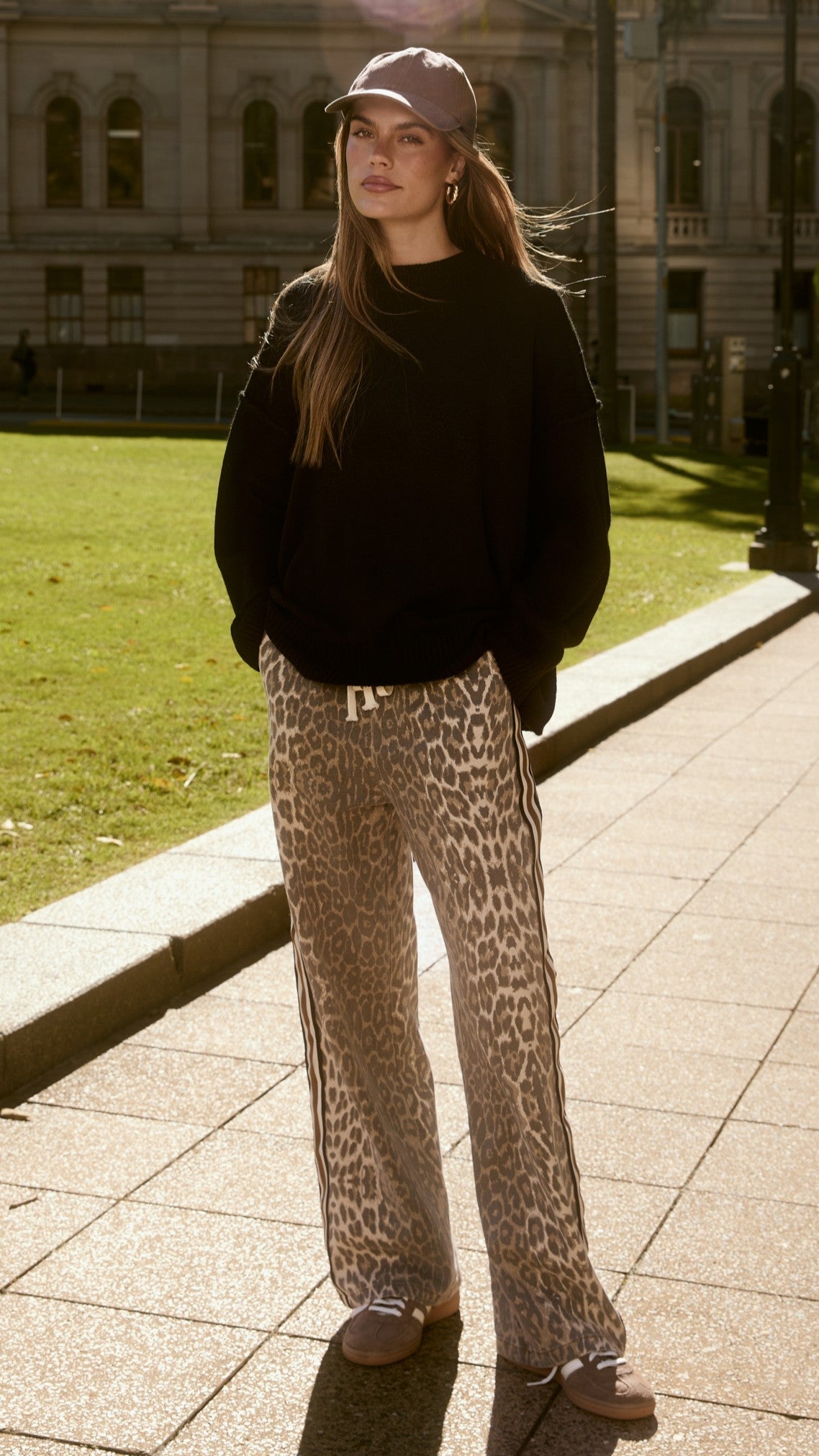 Vox Pants - Leopard Print Racer Stripe