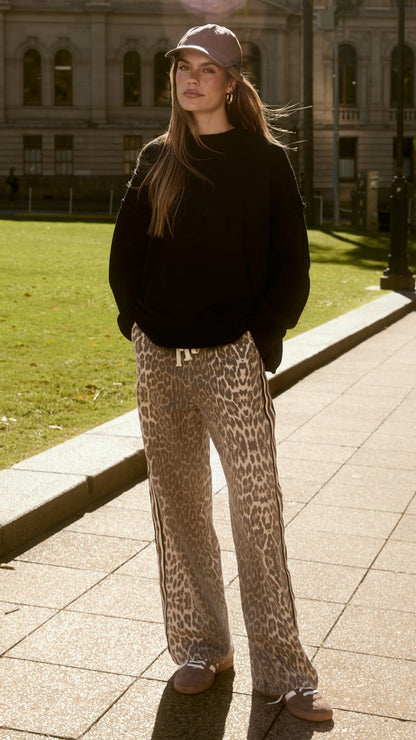 Vox Pants - Leopard Print Racer Stripe