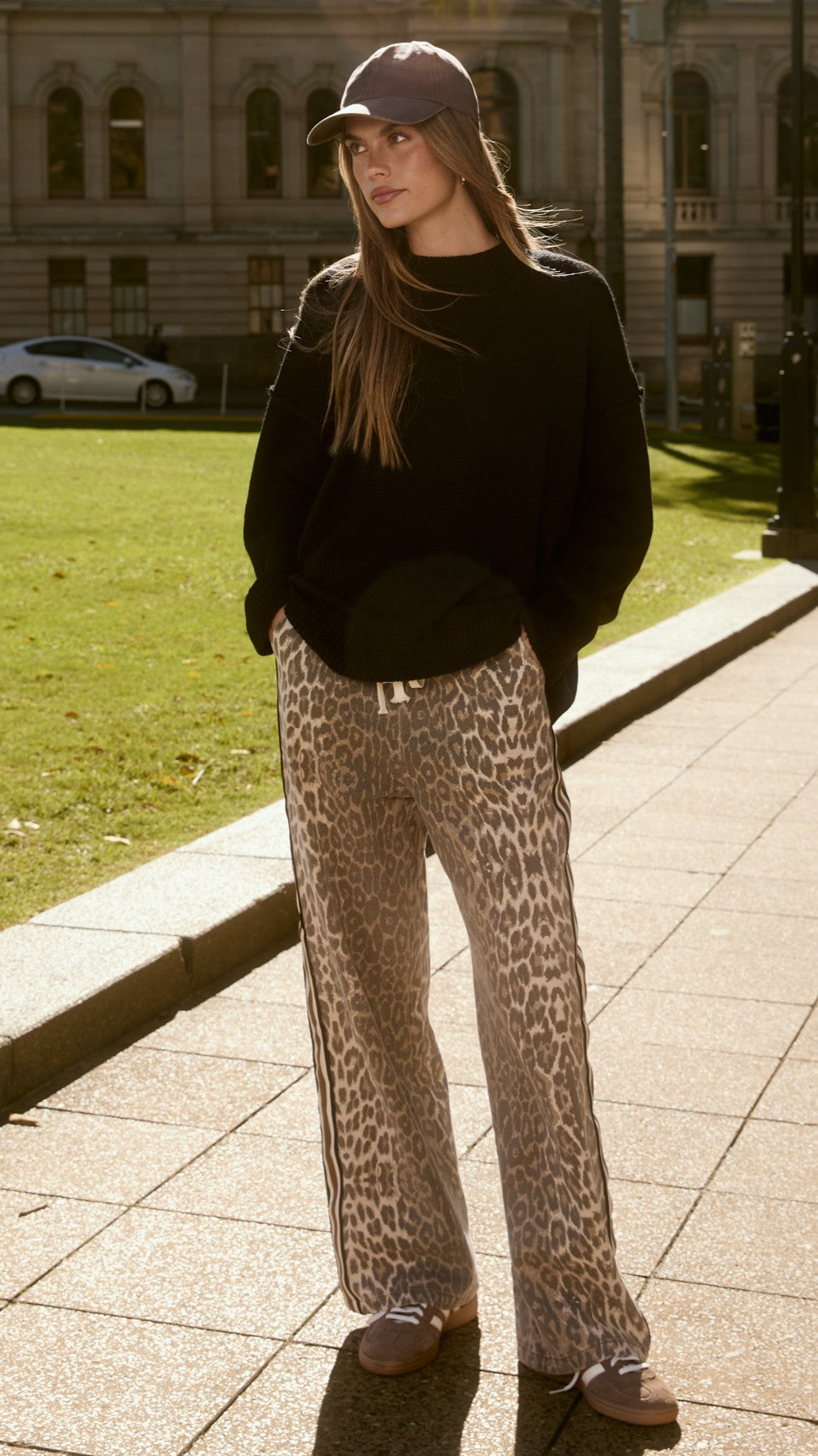 Vox Pants - Leopard Print Racer Stripe