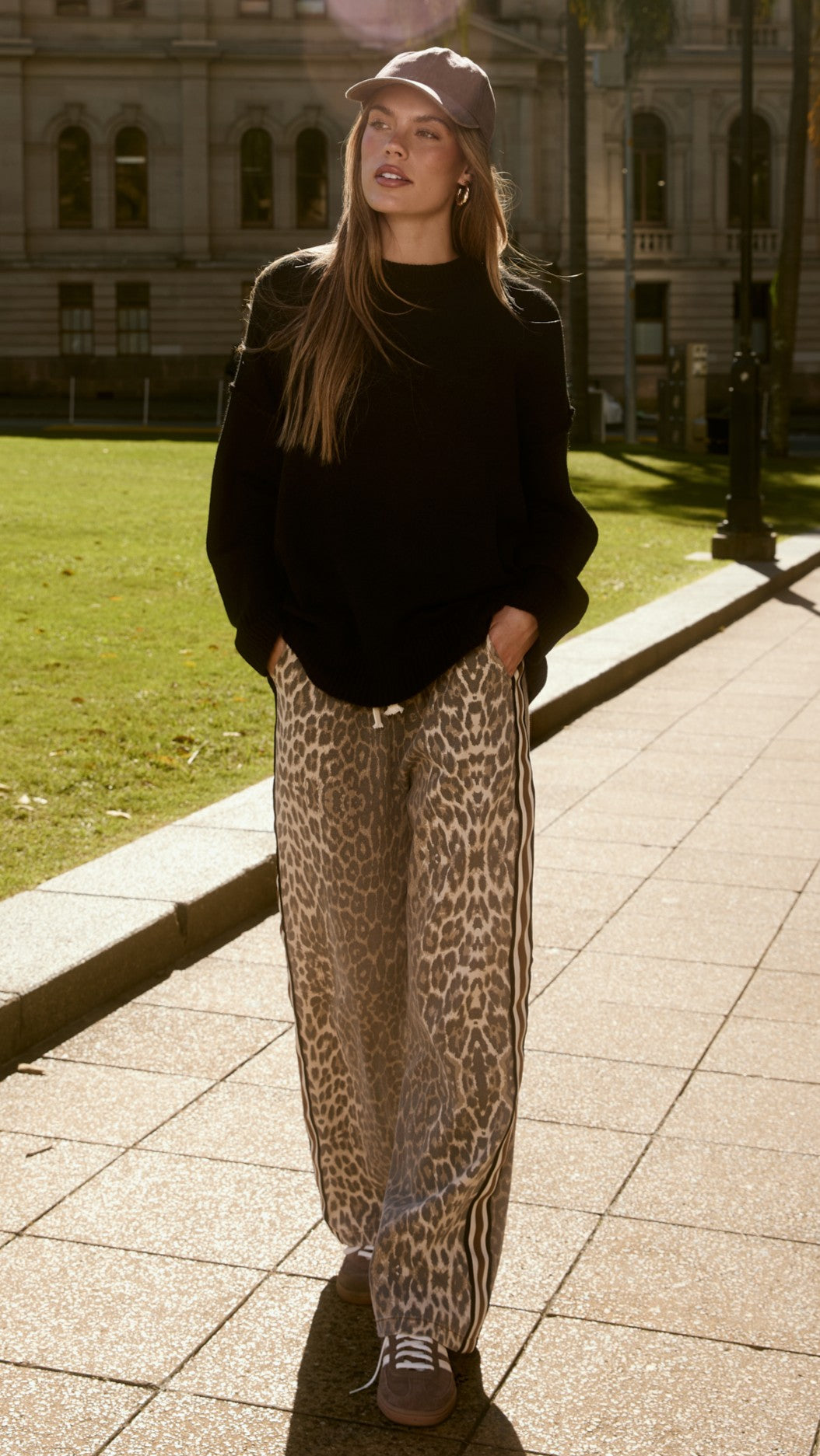Vox Pants - Leopard Print Racer Stripe