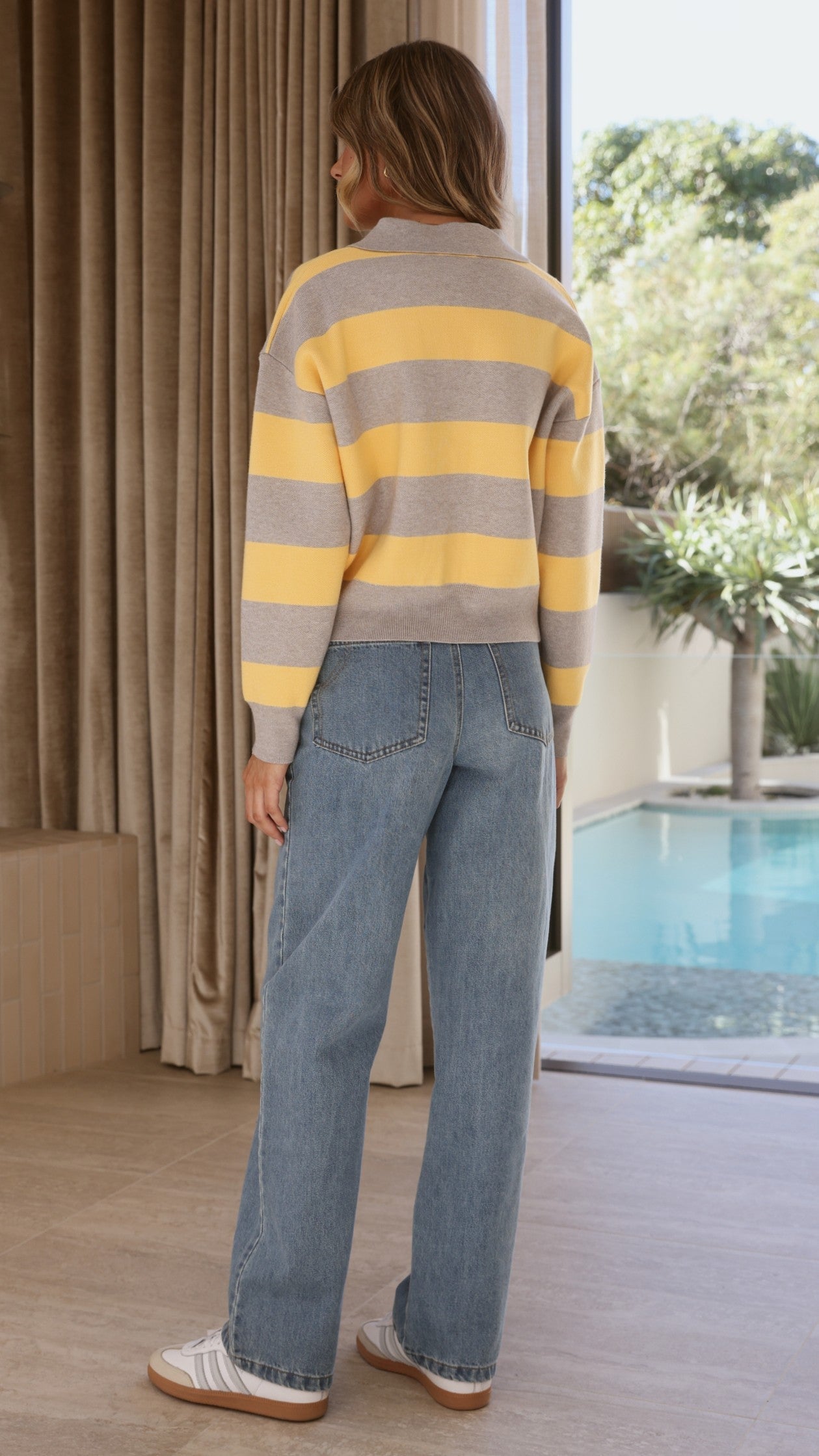 Kodi Sweater - Yellow/Grey Stripe
