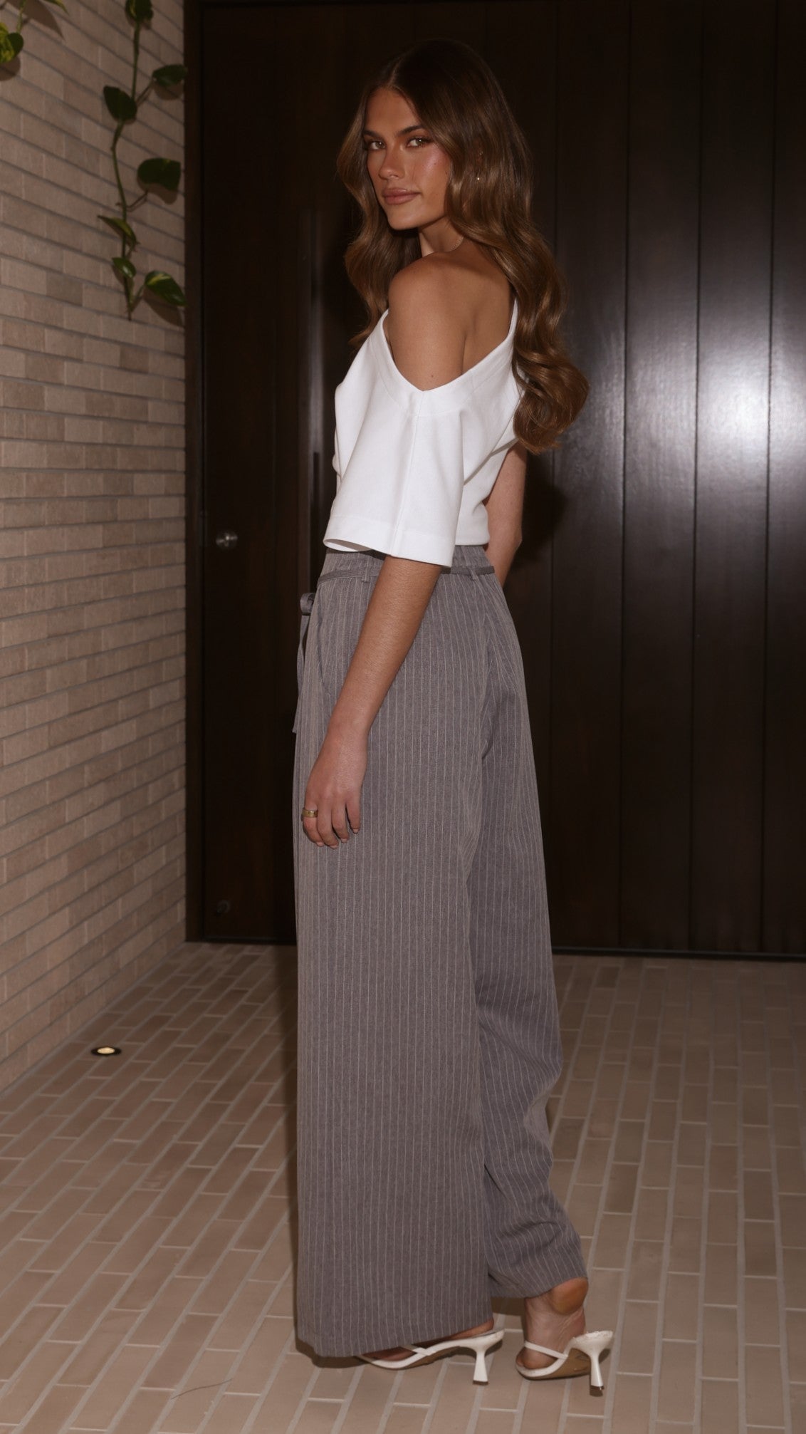Issay Pants - Grey Pinstripe