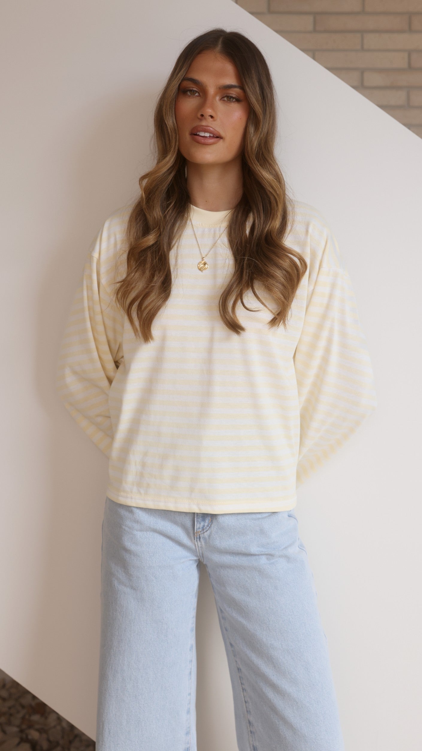 Solana Long Sleeve Top - Yellow Stripe