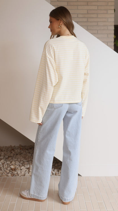 Solana Long Sleeve Top - Yellow Stripe