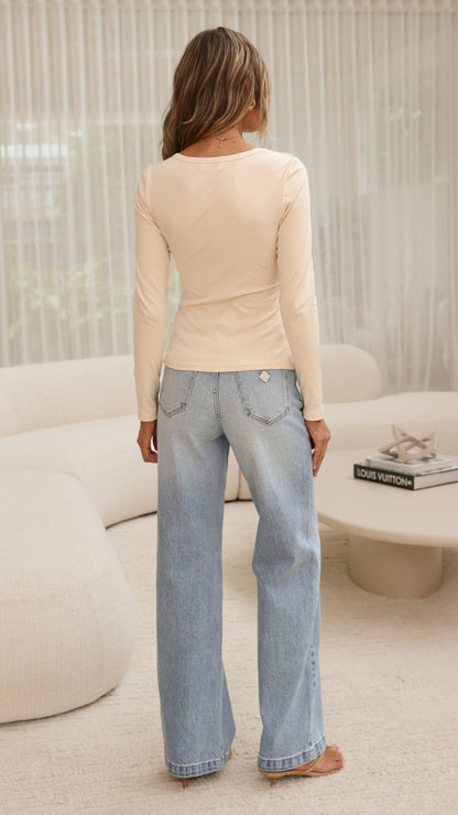 Addison Long Sleeve Top - Cream
