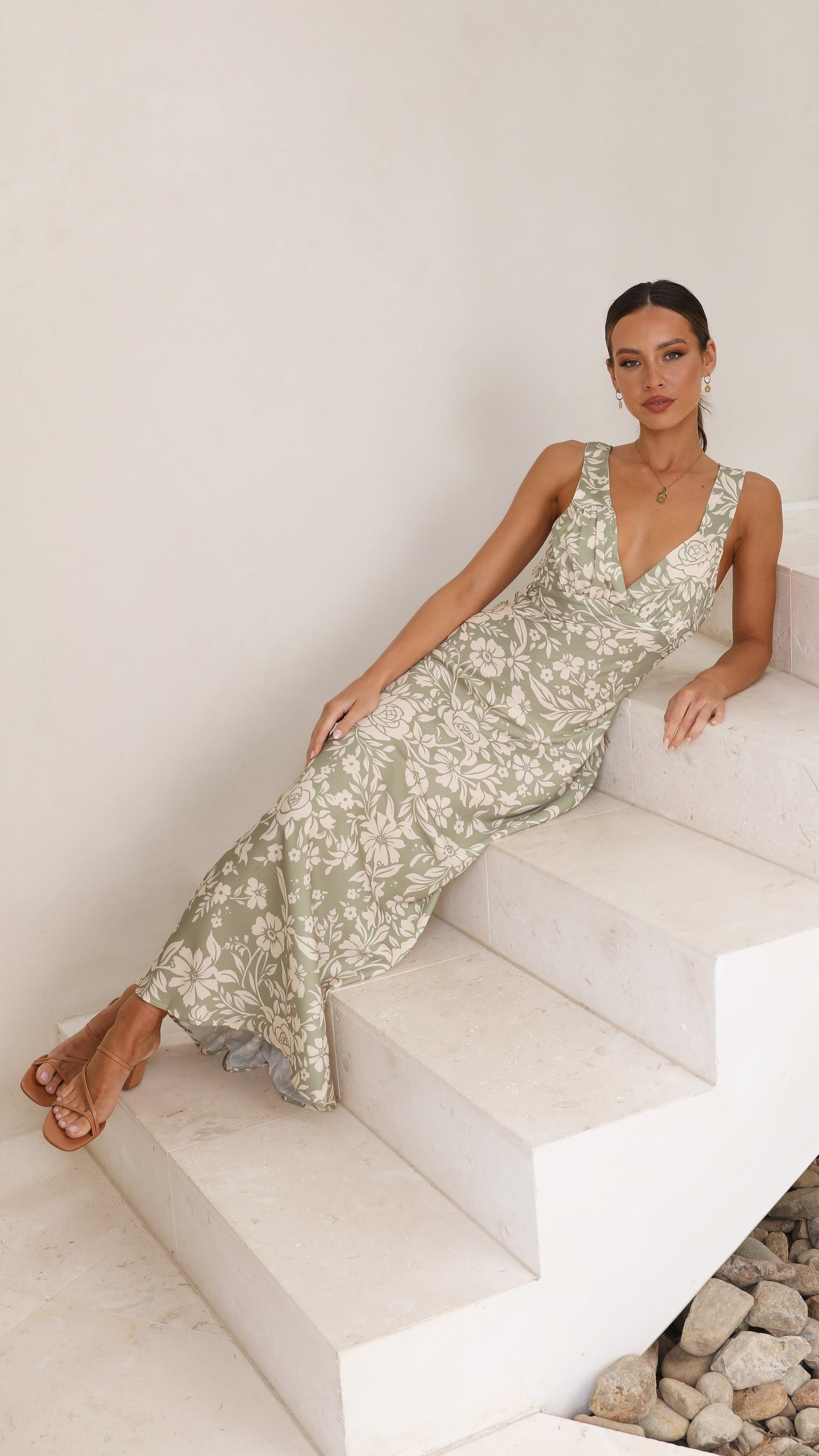 Rubie Maxi Dress - Green Floral