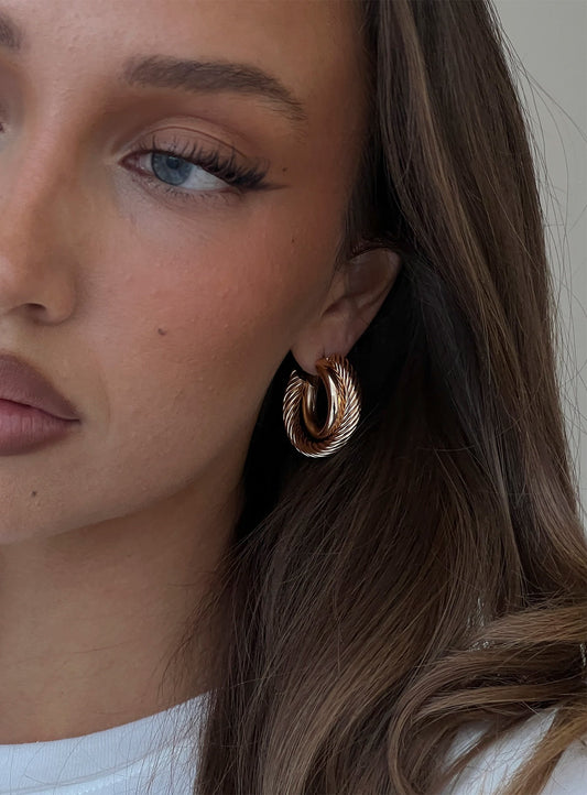 Aster Layered Hoops Gold