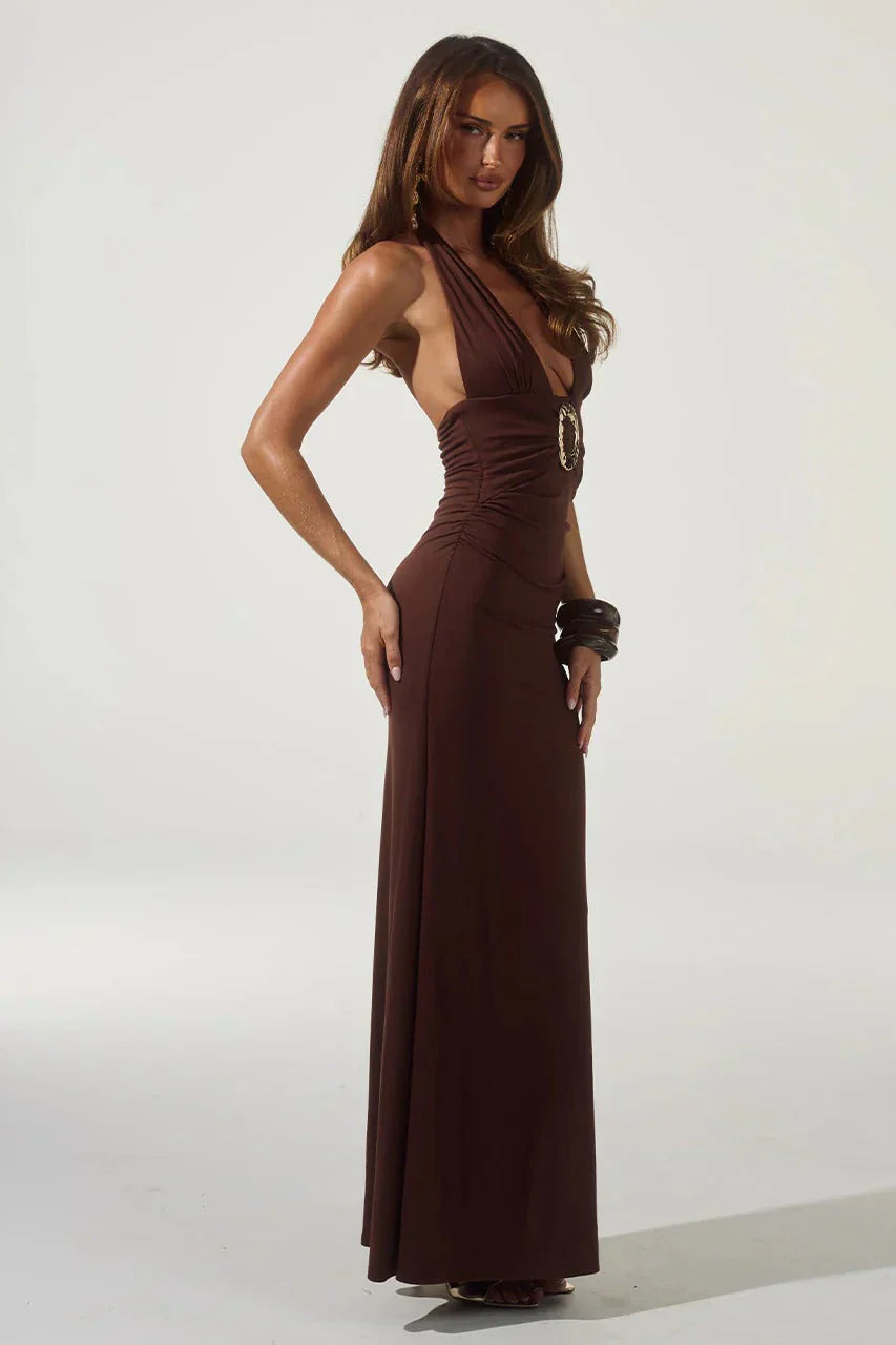 Arina Maxi Dress - Espresso