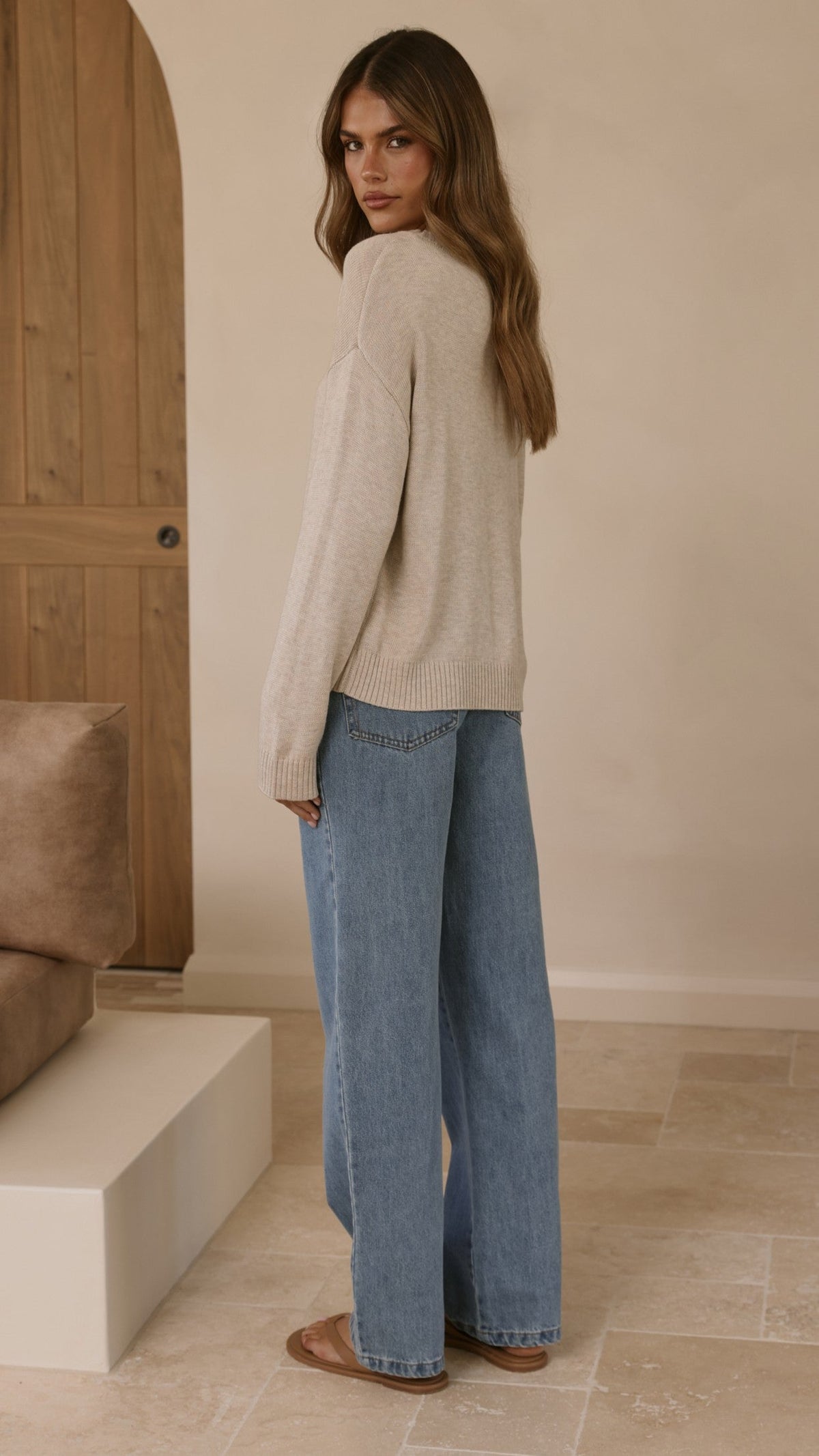 Victoria Long Sleeve Top - Oat