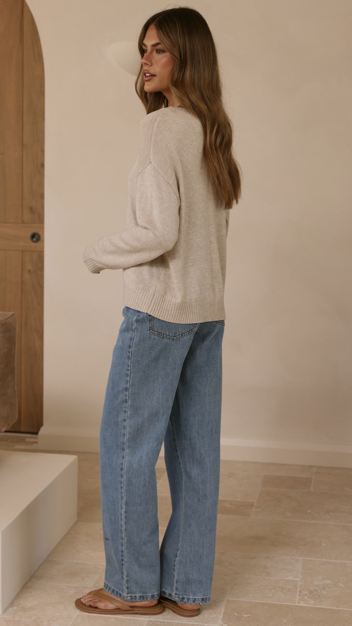 Victoria Long Sleeve Top - Oat