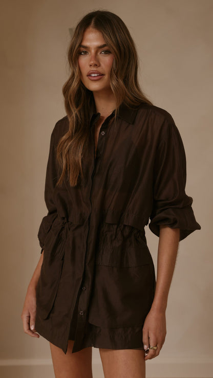 Banx Sheer Top - Chocolate