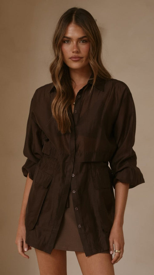 Banx Sheer Top - Chocolate