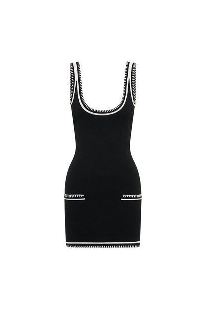 Beverly Mini Dress - Black/White