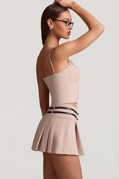 Cut-Top Camisole Top in Mushroom