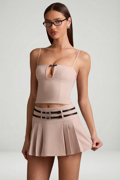 Cut-Top Camisole Top in Mushroom