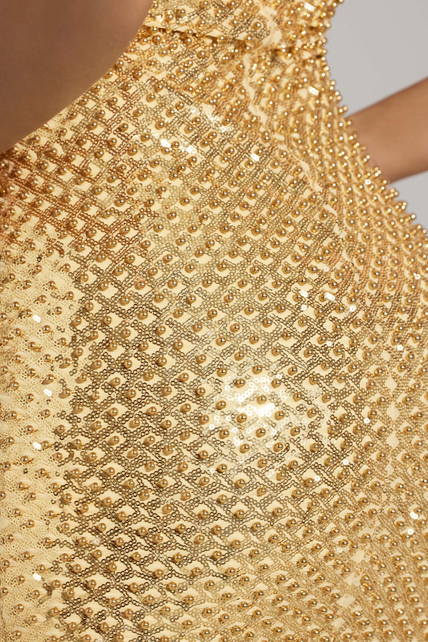 Embellished Mini Dress in Gold