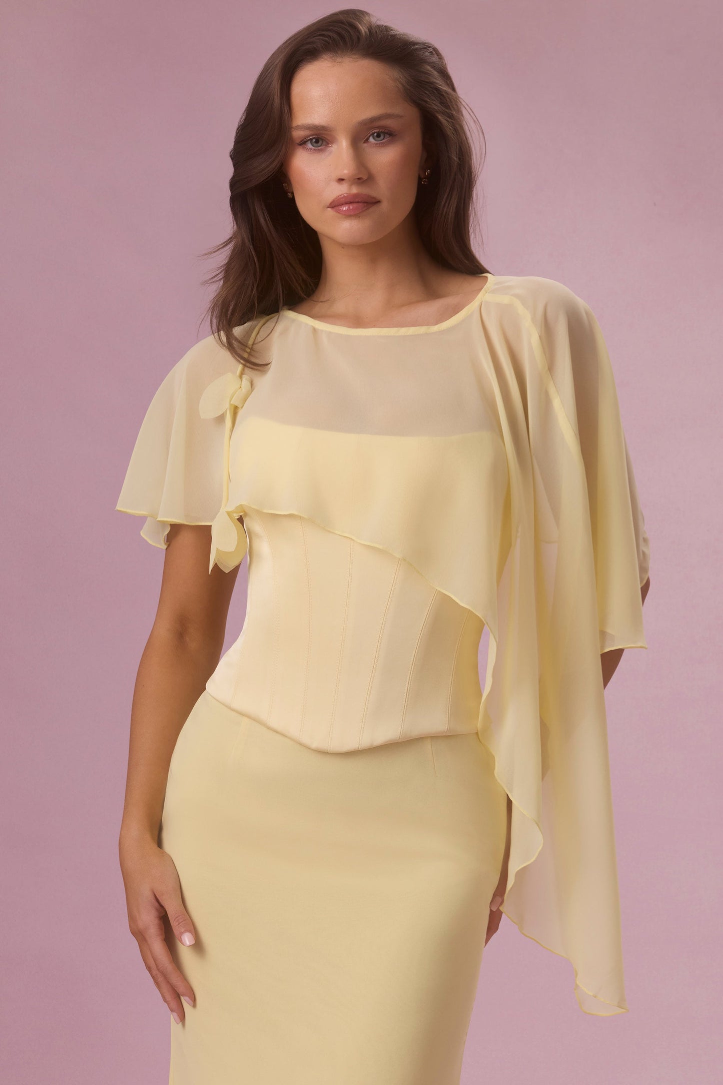 Chiffon Cape in Butter