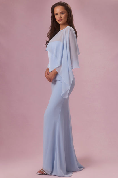 Chiffon Cape in Sky Blue