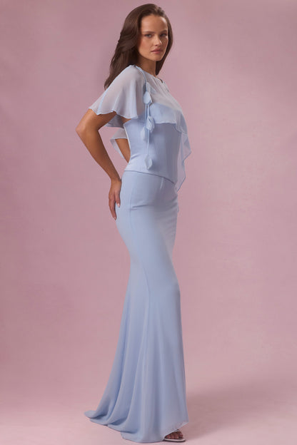 Chiffon Cape in Sky Blue