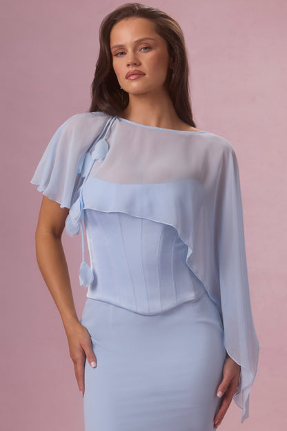 Chiffon Cape in Sky Blue