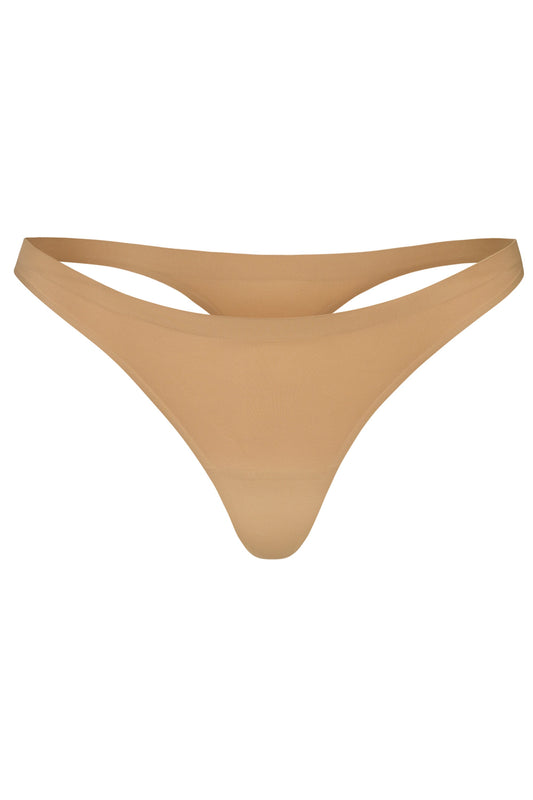 Seamless Knit Thong in Caramel