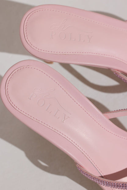 Heeled Sandal  in Blush Pink