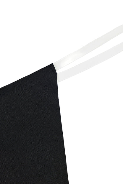 Seamless Knit Clear Strap Thong in Black