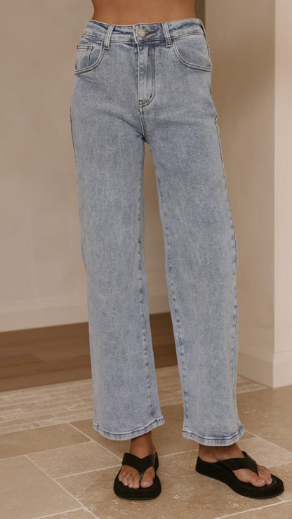 Vinnie Straight Leg Jeans - Light Blue